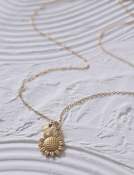 Sunflower Necklace *CHOOSE YOUR METAL*