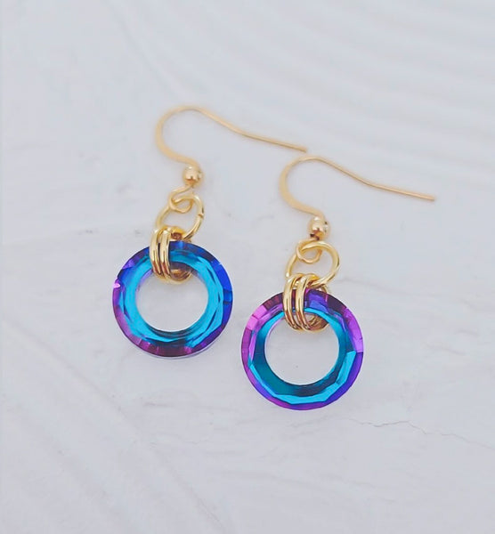 New Gorgeous Crystal Ring Earrings *Choose your Color*