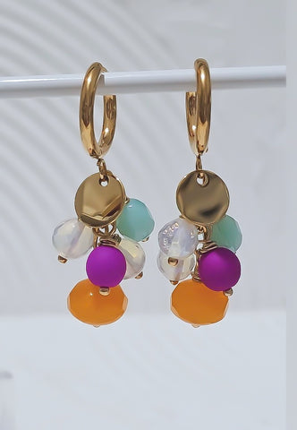 Super Fun! Color Pop Cluster Hoop Earrings