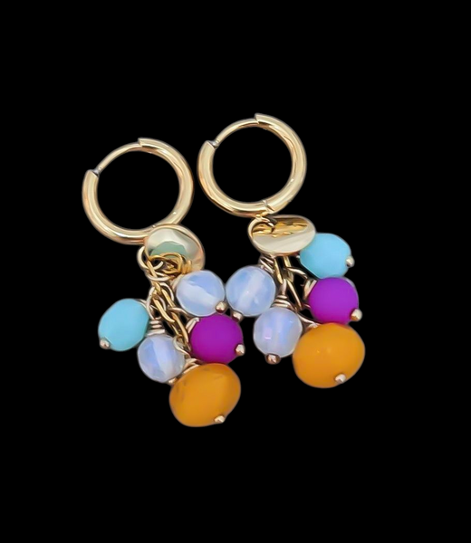 Super Fun! Color Pop Cluster Hoop Earrings