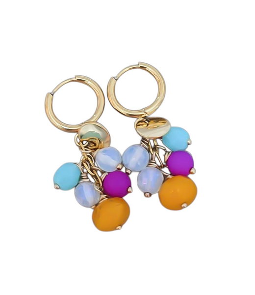 Super Fun! Color Pop Cluster Hoop Earrings