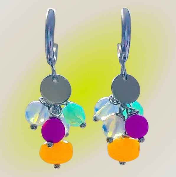 Super Fun! Color Pop Cluster Hoop Earrings