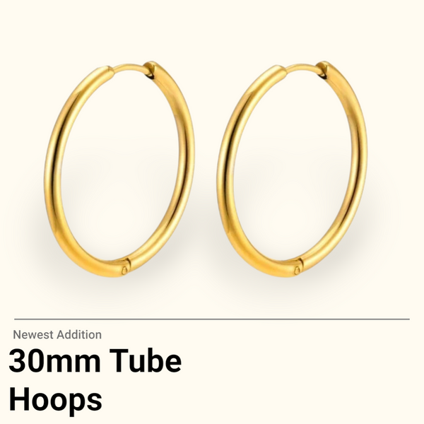 New Everyday Must Have Tube Hoop Earrings  * Choose your Metal and Size*