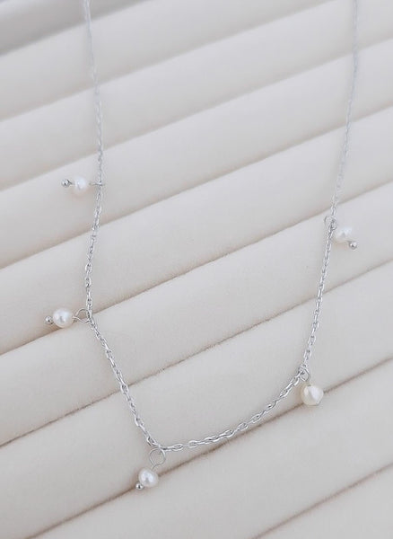 New Dainty Freshwater Pearl Dangles Necklace  *Choose your Metal*