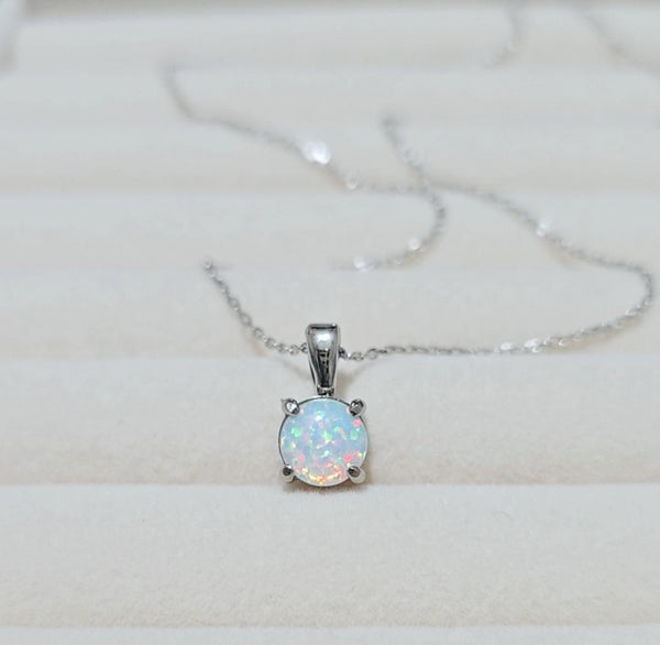 New Solitaire Fire Opal Necklace  *Choose your Metal* STUNNING 😍