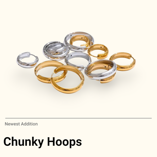 New Wide Chunky Hoop Earrings  * Choose your Metal and Size *
