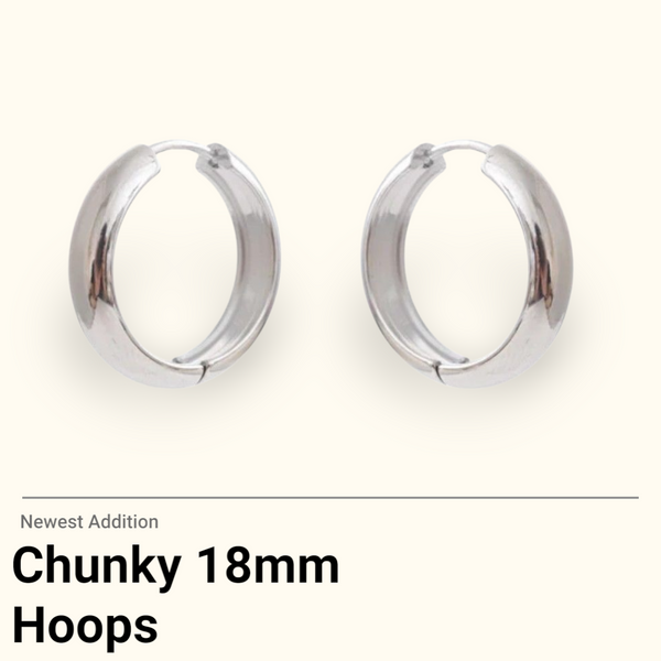 New Wide Chunky Hoop Earrings  * Choose your Metal and Size *