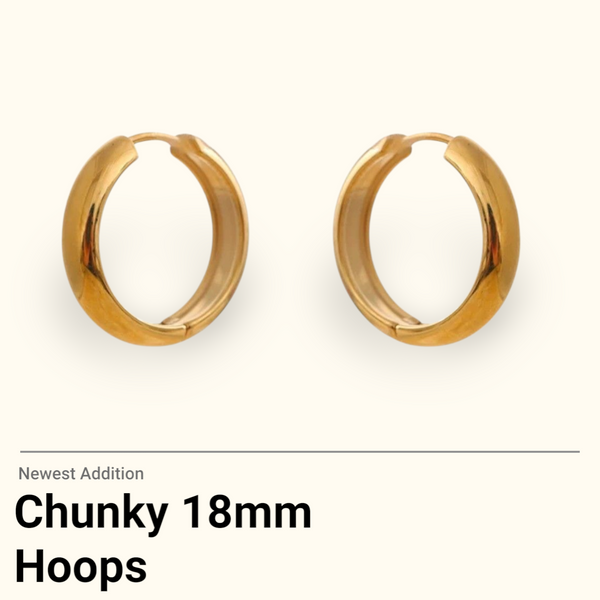New Wide Chunky Hoop Earrings  * Choose your Metal and Size *