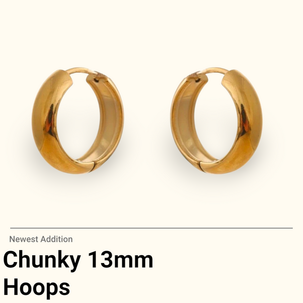 New Wide Chunky Hoop Earrings  * Choose your Metal and Size *