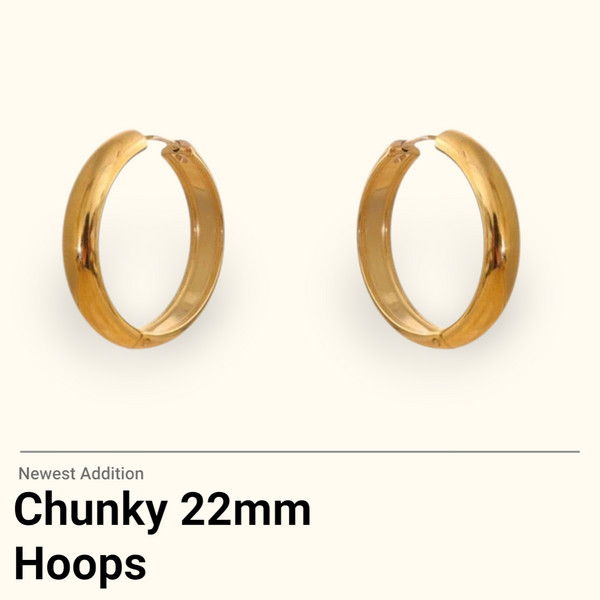 New Wide Chunky Hoop Earrings  * Choose your Metal and Size *