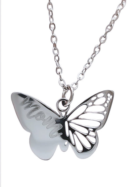 NEW for Engraving: Butterfly Necklace *Choose Your Metal*