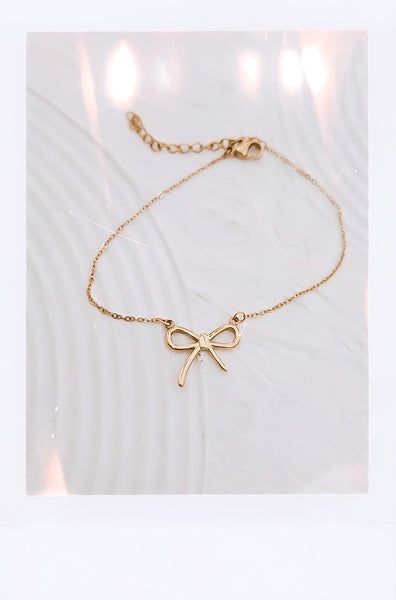 New The Perfect Ribbon Bow Chain Bracelet  * Choose your Metal*