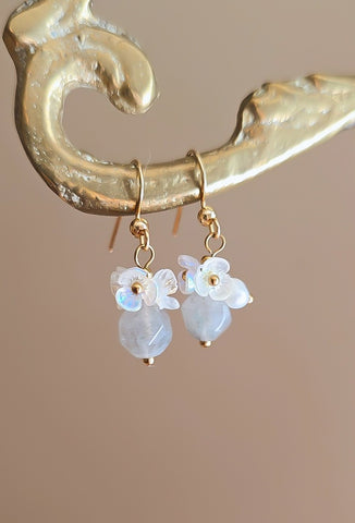 Labradorite Gemstone Flora Cluster Earrings *Gold Only*