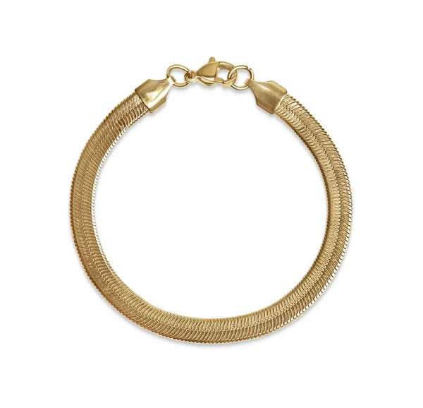 New The Perfect Herringbone Chain Bracelet (5.5mm)  * Choose your Metal*