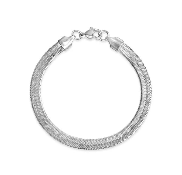 New The Perfect Herringbone Chain Bracelet (5.5mm)  * Choose your Metal*