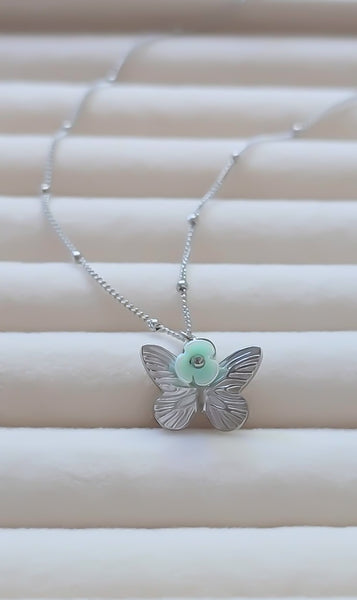 New Butterfly Floral Necklace  *Choose your Metal*