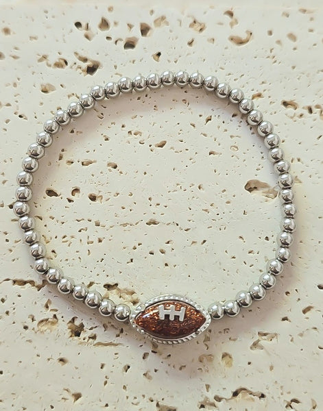 New! Sports Bracelet: Sparkling Goldstone Football Bracelet *MUST HAVE for Game Day!* Choose your metal