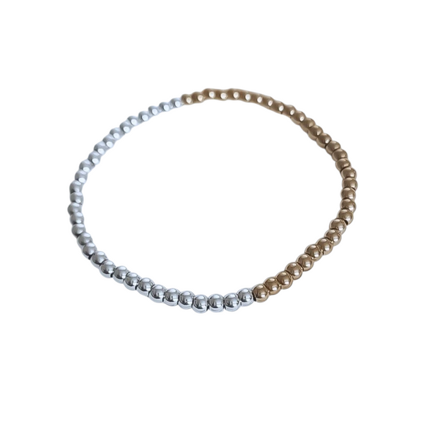 New The Perfect Beaded Half & Half Mixed Metals Bracelet