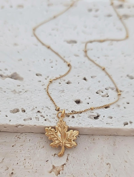 New Maple Leaf Charm Necklace *Choose your Metal*