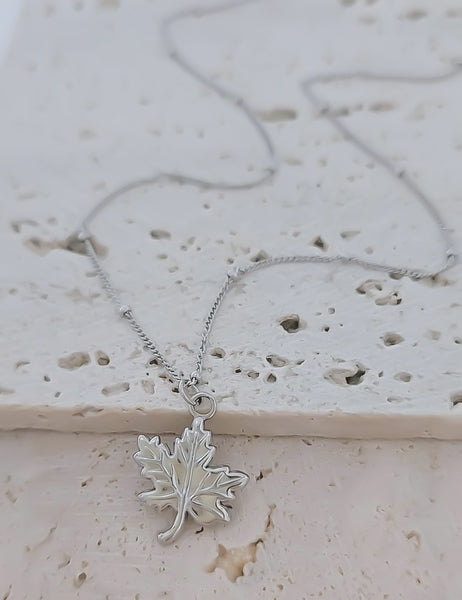 New Maple Leaf Charm Necklace *Choose your Metal*