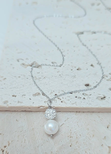 Luxe South Sea Pearl & White Pave Necklace