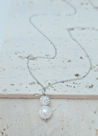 Luxe South Sea Pearl & White Pave Necklace