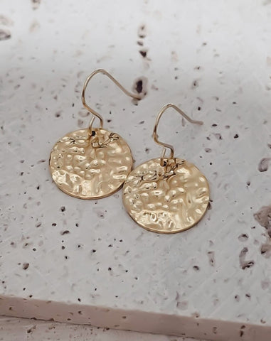 New Hammered Coin Shorty Earrings *Choose your Metal*
