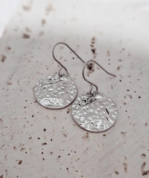 New Hammered Coin Shorty Earrings *Choose your Metal*