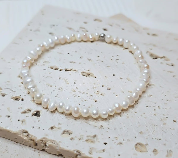 Creamy White Freshwater Seed Pearls Bracelet