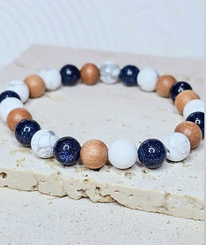 Midnights - Rosewood, Blue Sandstone, White Howlite Bracelet