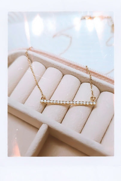 CZ Horizontal Bar Necklace / *CHOOSE YOUR METAL*