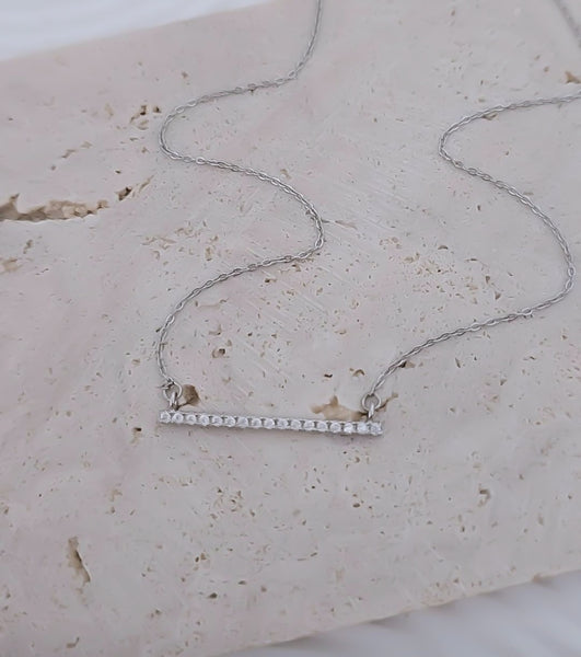 CZ Horizontal Bar Necklace / *CHOOSE YOUR METAL*