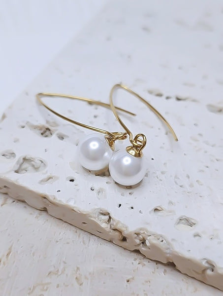 Luxe South Sea Shell Pearl Earrings (Marquis Style) *Choose your metal*