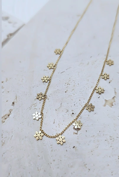New Tiny Snowflakes Necklace  * Choose your Metal*