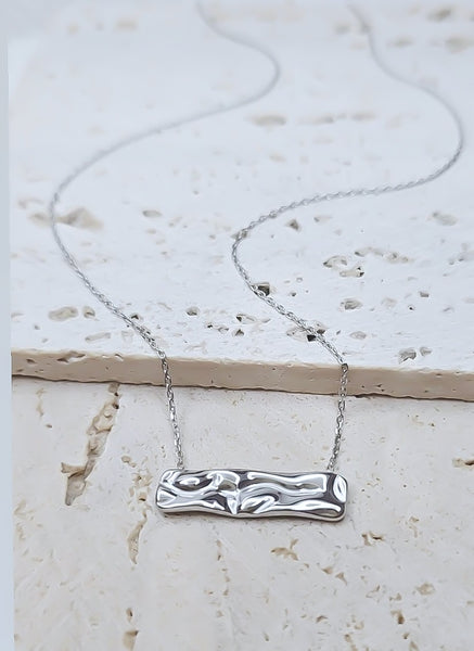 New Organic Wave Horizontal Bar Necklace  * Choose your Metal*