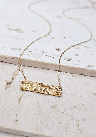 New Organic Wave Horizontal Bar Necklace  * Choose your Metal*