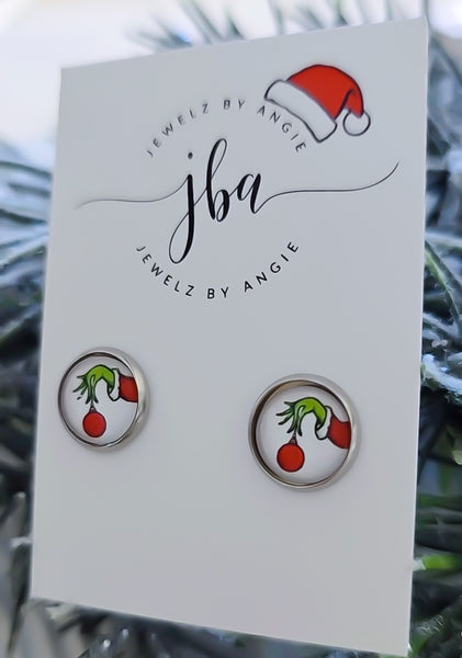 Gifts $10 and Under. Holiday Exclusive Glass Dome Studs *Choose Your Setting Metal & Style*