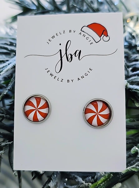 Gifts $10 and Under. Holiday Exclusive Glass Dome Studs *Choose Your Setting Metal & Style*