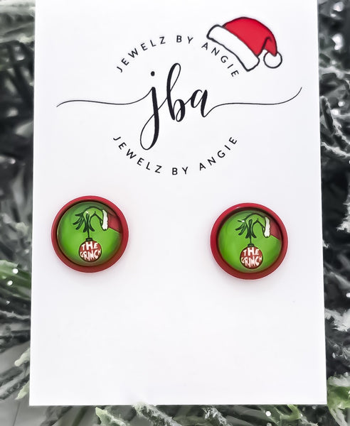 Gifts $10 and Under. Holiday Exclusive Glass Dome Studs *Choose Your Setting Metal & Style*