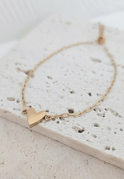New Engraveable Heart Adjustable Dainty Paperclip Bracelet *Gold Only*