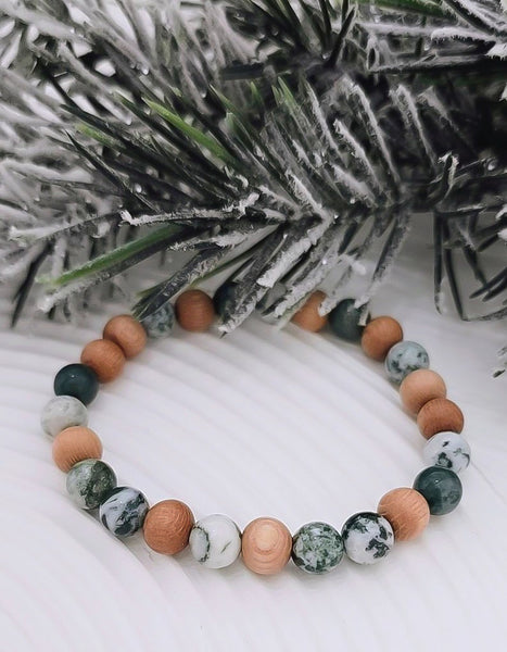 Christmas Tree Farm - Rosewood, Tree Agate Bracelet