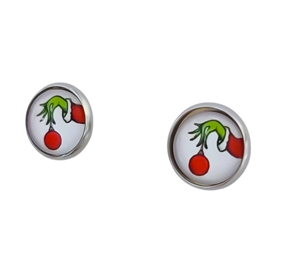 Holiday Exclusive Glass Dome Studs *Choose Your Setting Metal & Style*