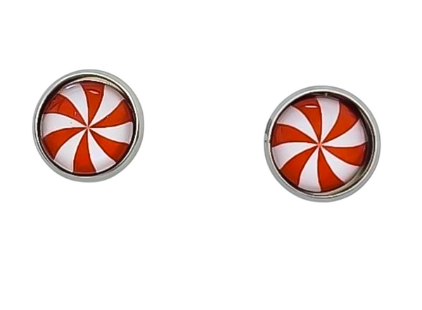 Holiday Exclusive Glass Dome Studs *Choose Your Setting Metal & Style*