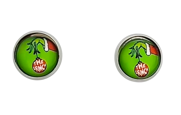 Holiday Exclusive Glass Dome Studs *Choose Your Setting Metal & Style*