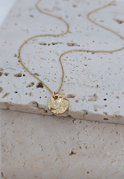 New Small Hammered Disc Necklace  *Choose your Metal*