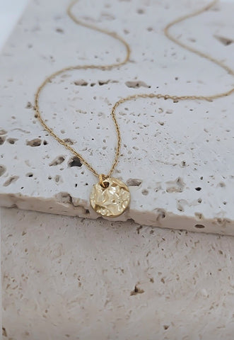 New Small Hammered Disc Necklace  *Choose your Metal*