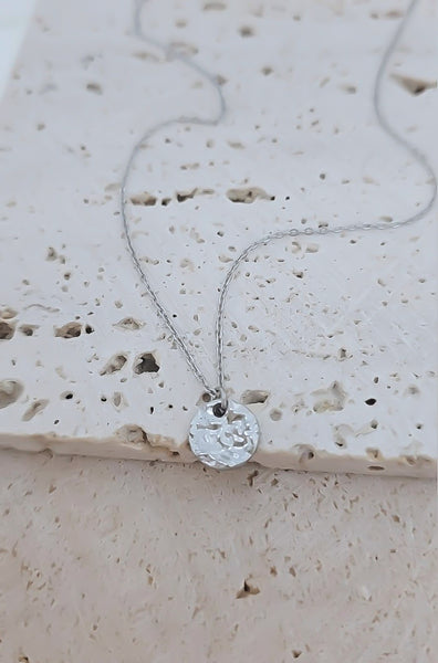 New Small Hammered Disc Necklace  *Choose your Metal*
