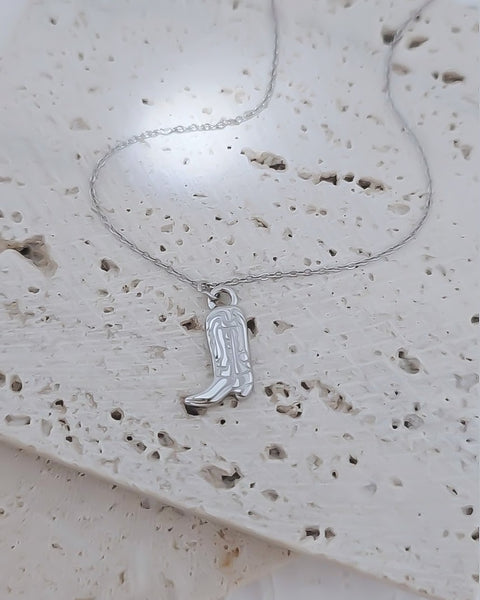 New Small Cowboy / Cowgirl Boot Necklace  * Choose your Metal*