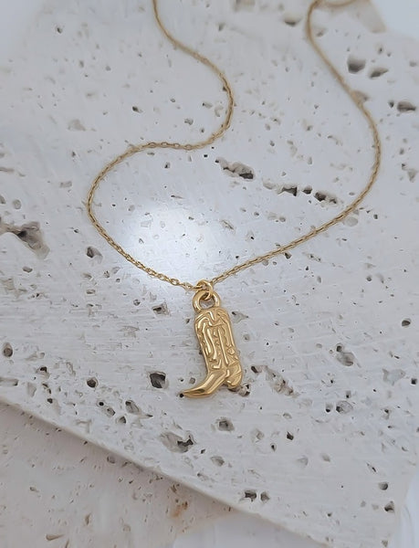New Small Cowboy / Cowgirl Boot Necklace  * Choose your Metal*