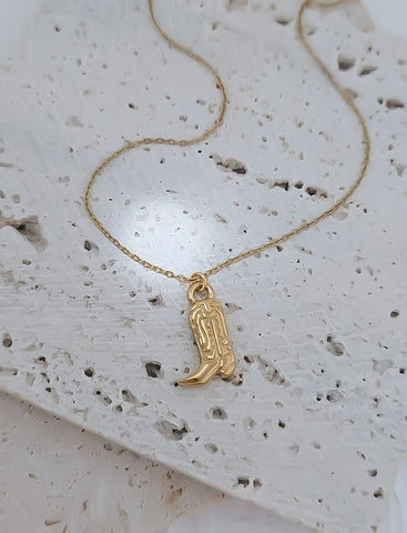 New Small Cowboy / Cowgirl Boot Necklace  * Choose your Metal*